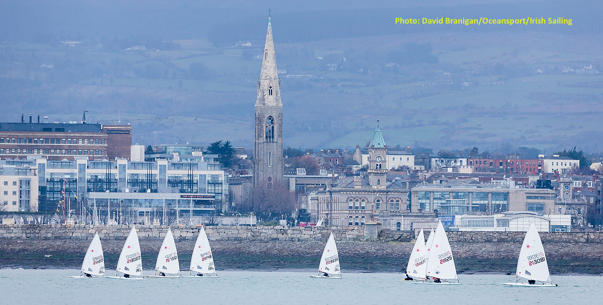 Laser Radial single-handers off Dun Laoghaire's East Pier on Day 3