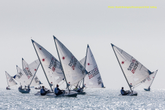 Laser Radial dinghies racing off Dun Laoghaire