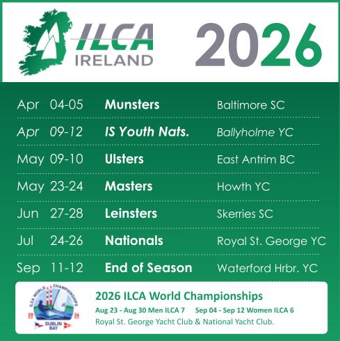ILCA Ireland- CALENDAR 2026